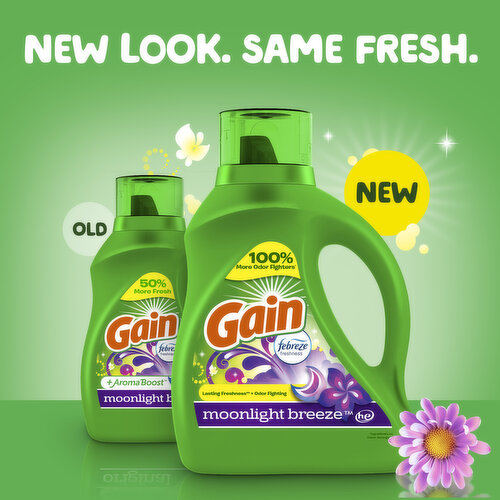 Gain Liquid Laundry Detergent, Moonlight Breeze Scent, 61 Loads