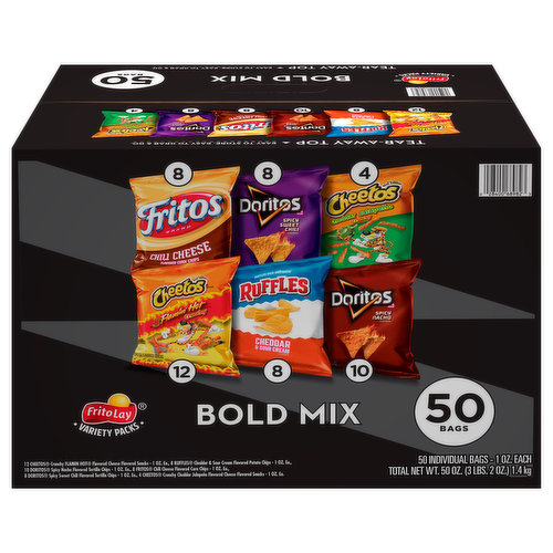 Frito Lay Bold Mix, Chili Cheese Spicy Sweet Chili Cheddar Jalapeno Flamin Hot Cheddar & Sour Cream Spicy Nacho, Variety Packs