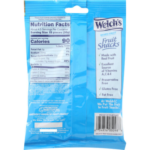 Welch's Fruit Snack, Mixed Fruit