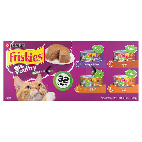 Friskies Cat Food, Poultry, Pate Favorites