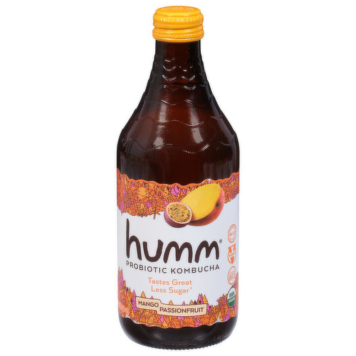 Humm Kombucha, Probiotic, Mango Passionfruit