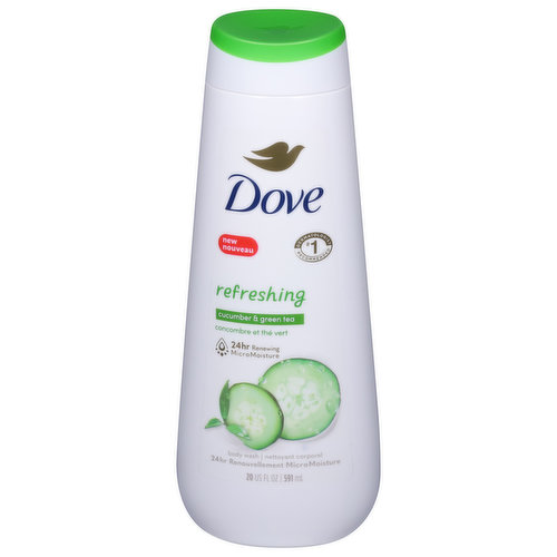 Dove Body Wash, Refreshing, Cucumber & Green Tea