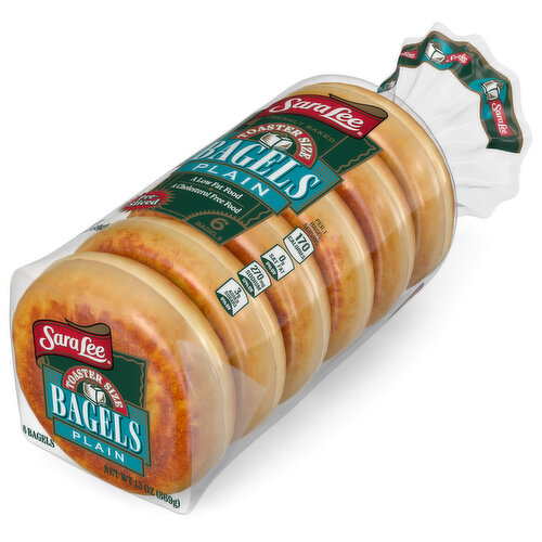 Sara Lee Plain Pre-sliced Bagels, 6 count, 13 oz
