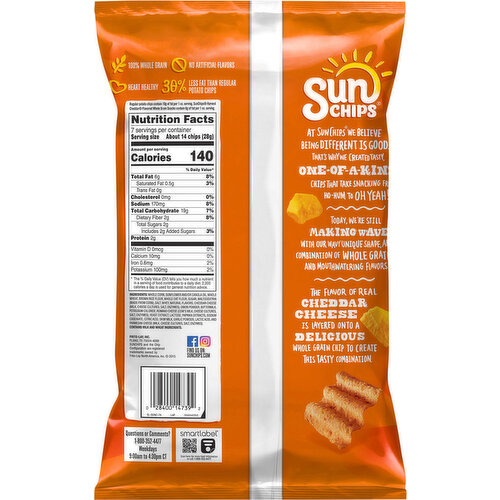 SunChips 100% Whole Grain Harvest Cheddar Whole Grain Snacks