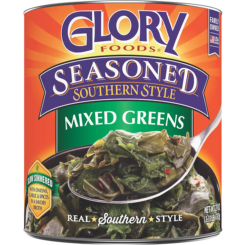 Glory Foods Mixed Greens, Southern Style, Seasoned