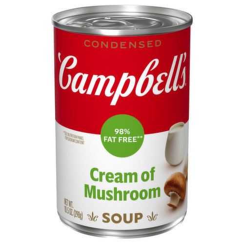 Campbell's Condensed Soup, 98% Fat Free, Cream of Mushroom