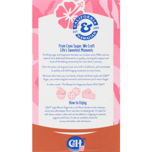 C&H cane sugar,Premium Pure Light Brown Sugar, 1 lb