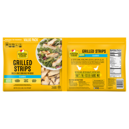 Foster Farms Grilled Strips, Classic, Value Pack