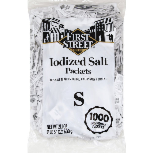 First Street Salt, Iodized, Packets