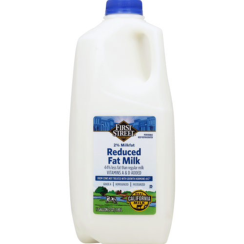 First Street Milk, Reduced Fat, 2% Milkfat