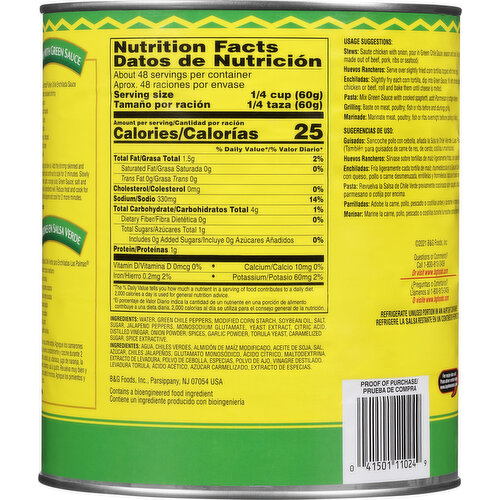 Las Palmas Medium Green Chile Enchilada Sauce
