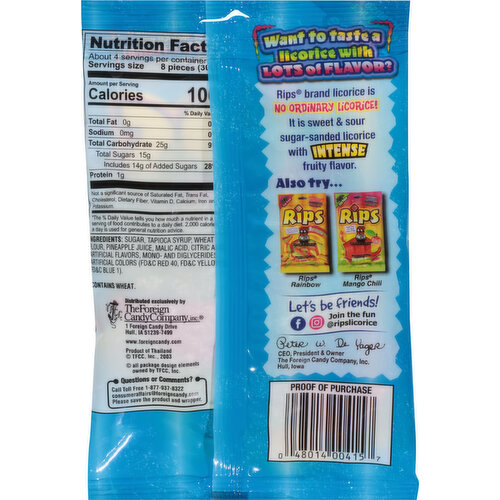 Rips Fat Free Strawberry/Green Apple Bite-Size Candy