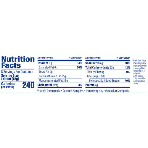 Entenmann's Glazed Buttermilk Glazed Donuts, 8 count, 16 oz