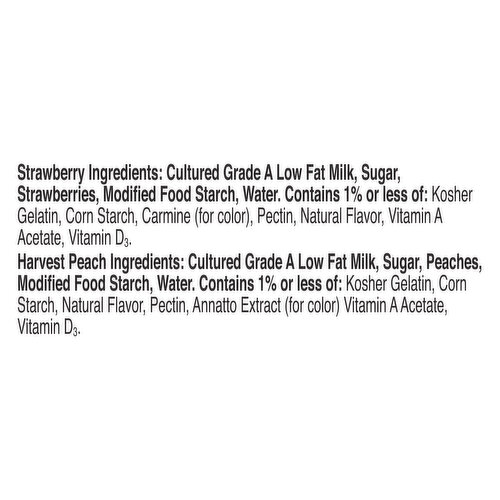 Yoplait Low Fat Strawberry/Harvest Peach Yogurt