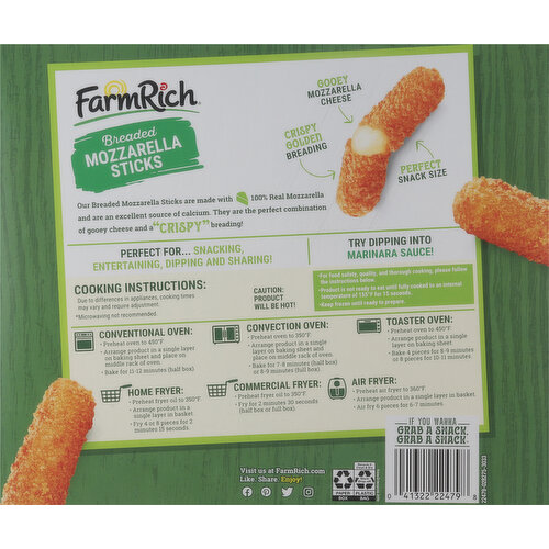 Farm Rich Mozzarella Sticks, Breaded