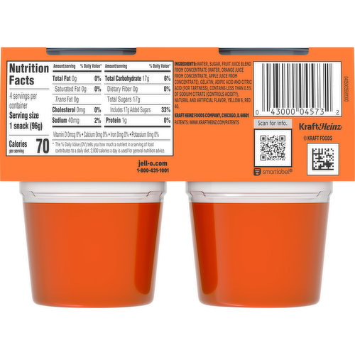 Jell-O Gelatin Snacks, Orange