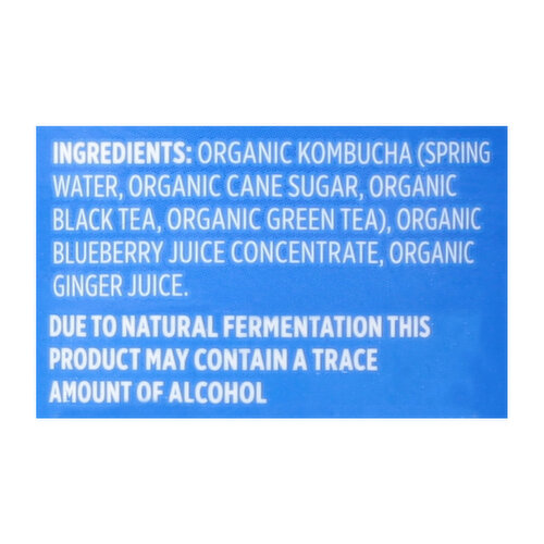 Sun Harvest Kombucha, Organic Raw, Blueberry Ginger