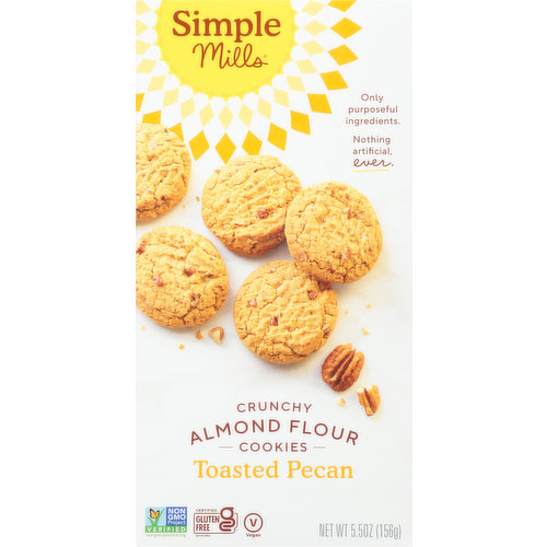 Simple Mills Cookies, Almond Flour, Toasted Pecan, Crunchy