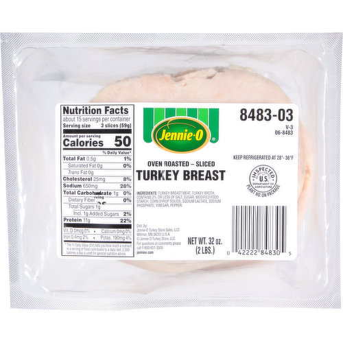 Jennie-O Turkey Breast, Oven Roasted, Sliced