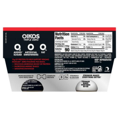 Oikos Triple Zero Strawberry Greek Yogurt