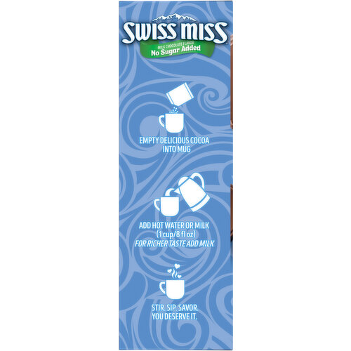 Swiss Miss Hot Cocoa Mix, No Sugar Added, Milk Chocolate Flavor