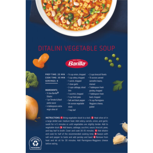 Barilla Ditalini - Non-GMO Pasta Made with Durum Wheat Semolina & Kosher Certified