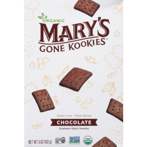 Mary's Gone Kookies Graham-Style Snacks, Organic, Chocolate
