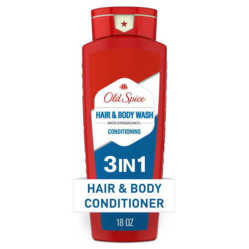 Old Spice High Endurance Hair & Body Wash Conditioner for Men, 18 FL OZ