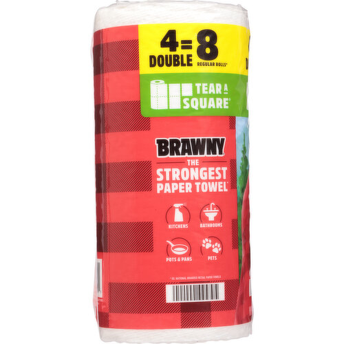 Brawny White 3-Ply Double Rolls Paper Towels