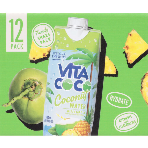 Vita Coco Coconut Water, Pineapple Flavored