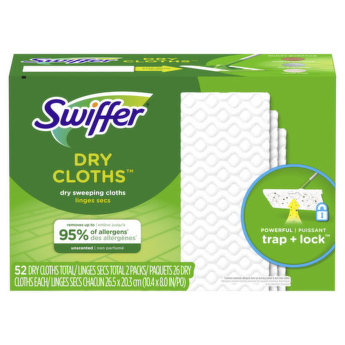 Swiffer Sweeper Dry Sweeping Cloth Refills, Unscented, 52 count