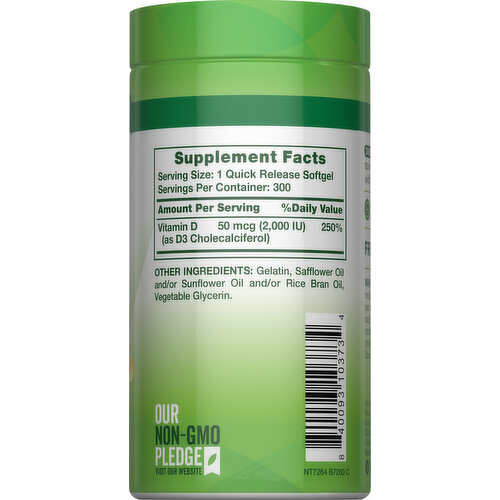 Nature's Truth Vit D3 2,000 IU (50 mcg) 250+50 SG