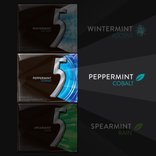 5 5 GUM  Peppermint Cobalt Sugar Free Chewing Gum