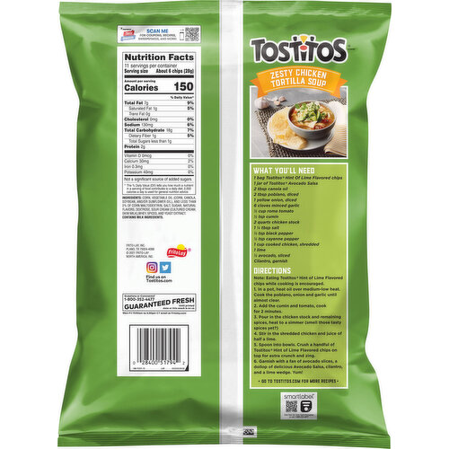 Tostitos Triangles Hint of Lime Flavored Tortilla Chips