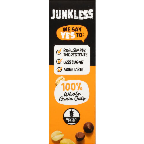 Junkless Chewy Peanut Butter Chocolate Chip Granola Bars