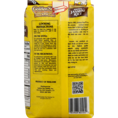 Golden Star Jasmine Rice, Brown