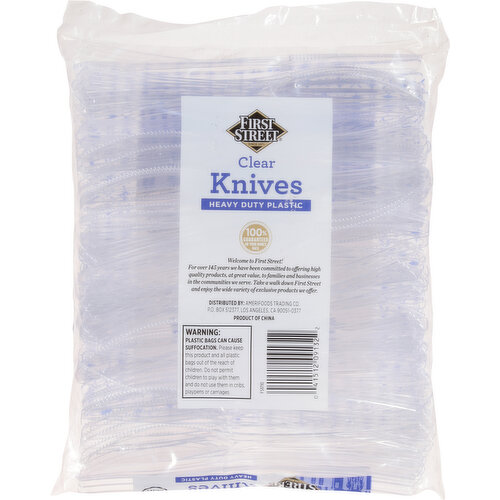 First Street Clear Heavy Duty Plastic Knives