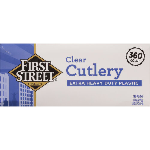 First Street Clear Extra Heavy Duty Plastic Cutlery