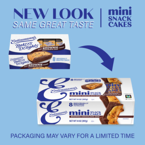Entenmann's Brownie Chocolate Chip Mini Snack Cakes, 8 packs, 14 oz