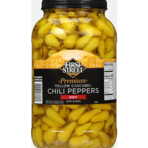 First Street Chili Peppers, Premium, Hot, Yellow Cascabel
