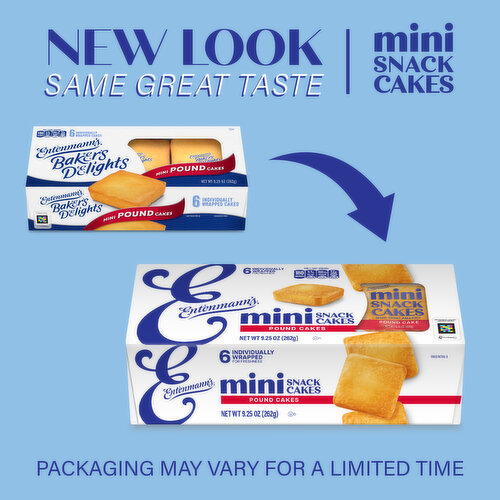 Entenmann's Butter Mini Pound Cakes, 6 packs, 9.25 oz