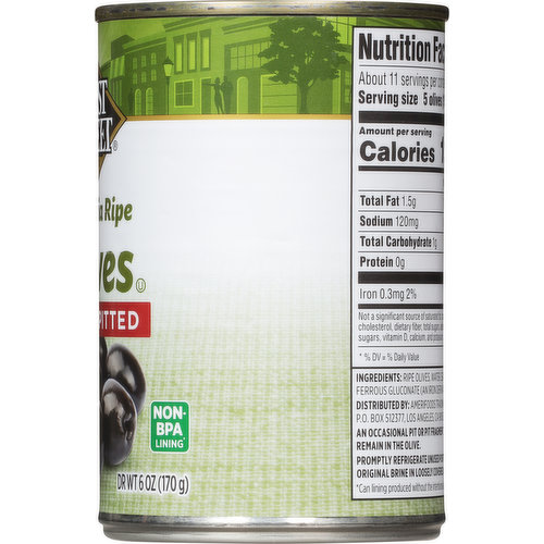 First Street Olives, California Ripe, Medium Pitted