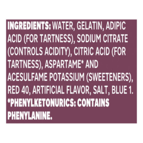 Jell-O Gelatin Snacks, Low Calorie, Zero Sugar, Black Cherry