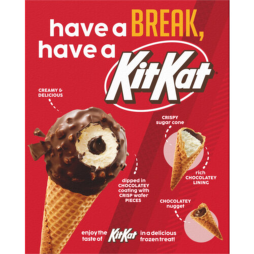 Kit Kat Wafer with Fudge Frozen Dairy Dessert Cones