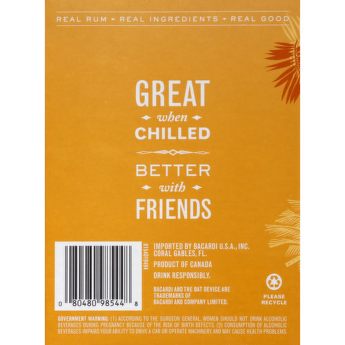 Bacardi Cocktail, Rum Punch, 4 Pack