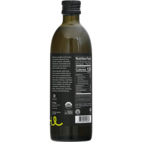 ounce Olive Oil, Organic, Extra Virgin, California