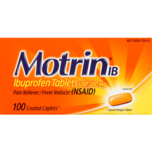 Motrin Ibuprofen, 200 mg, Tablets