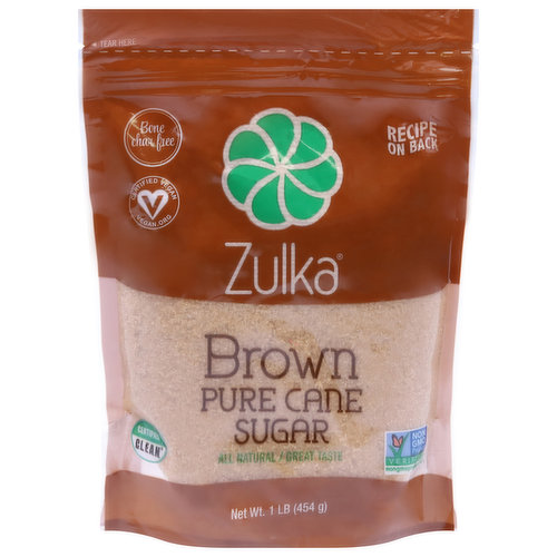 Zulka Sugar, Pure Cane, Brown