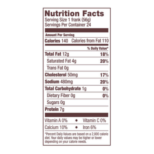 Foster Farms Chicken Franks, Jumbo