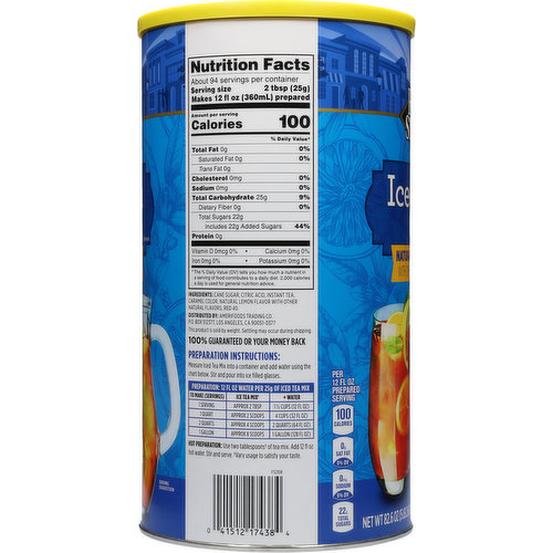 First Street Iced Tea Mix, Natural Lemon Flavor